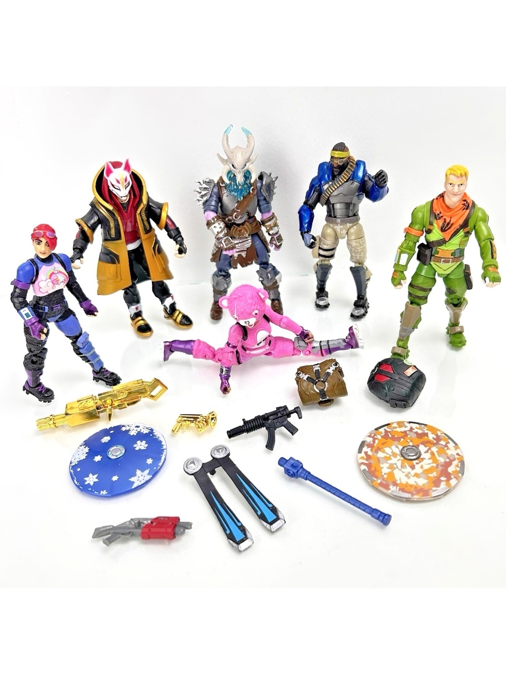 Jazwares Fortnite Figure Lot 4" Drift Ragnarok Brite Bomber + Accessories 5258